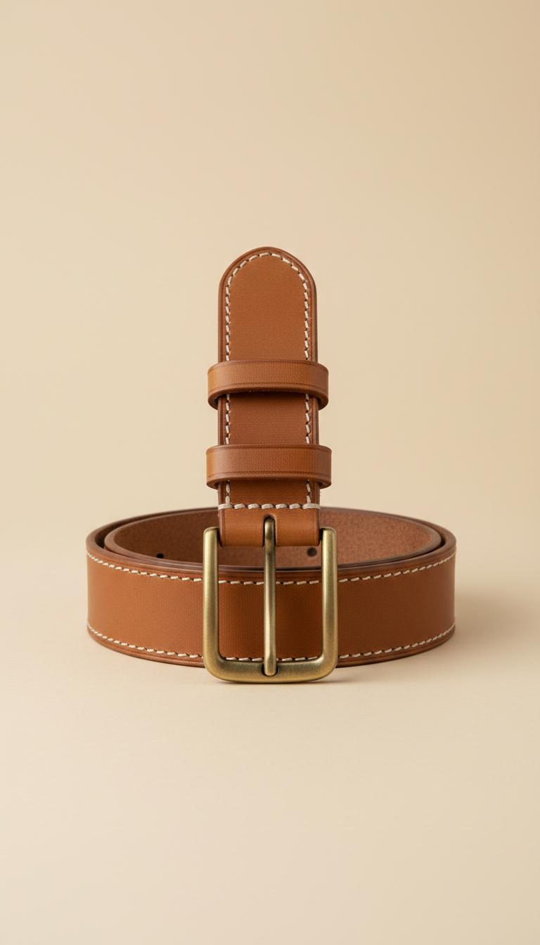 Hand-Stitched Leather Belt