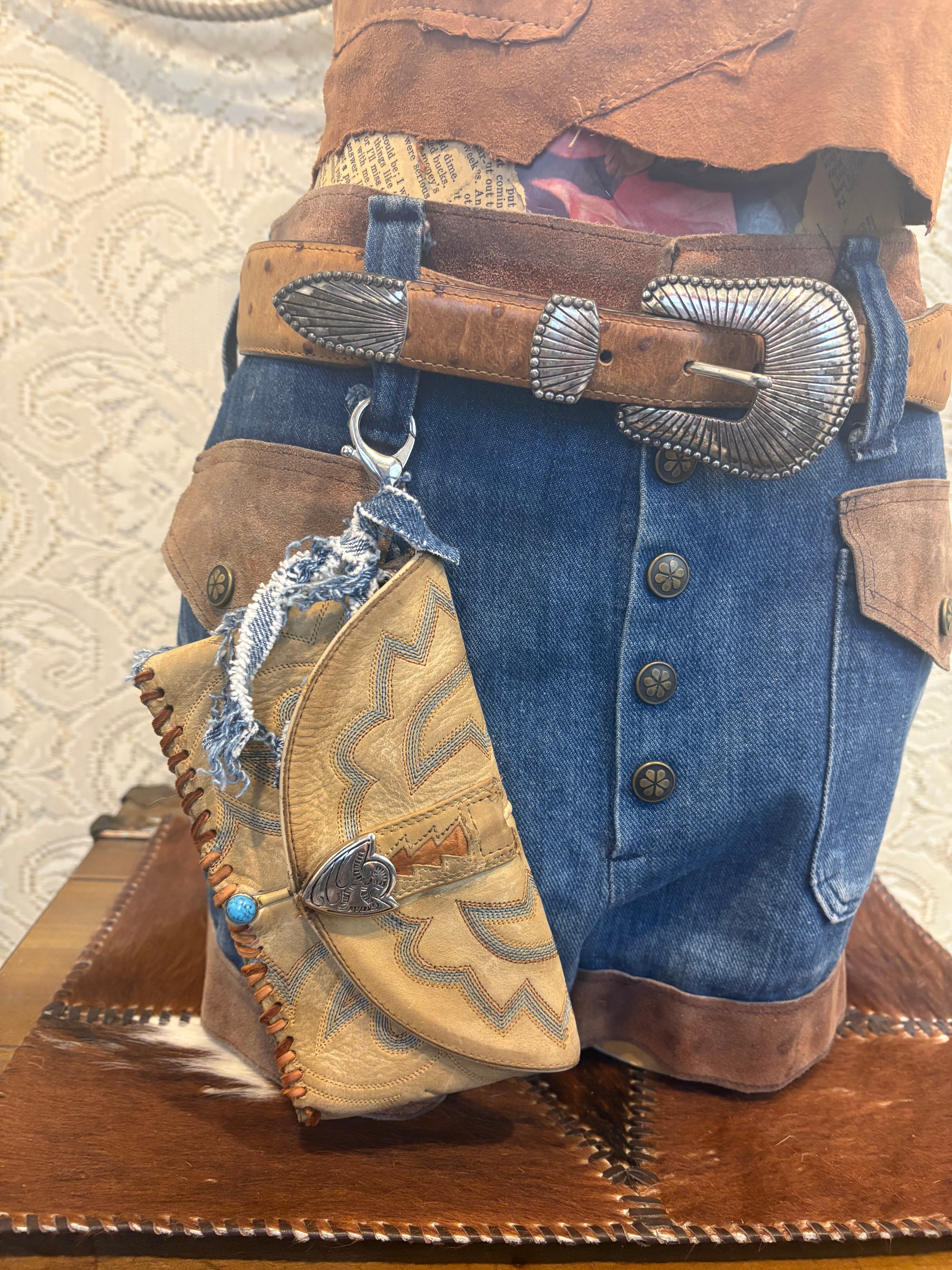 Artisan-Stamped Leather Card Holder