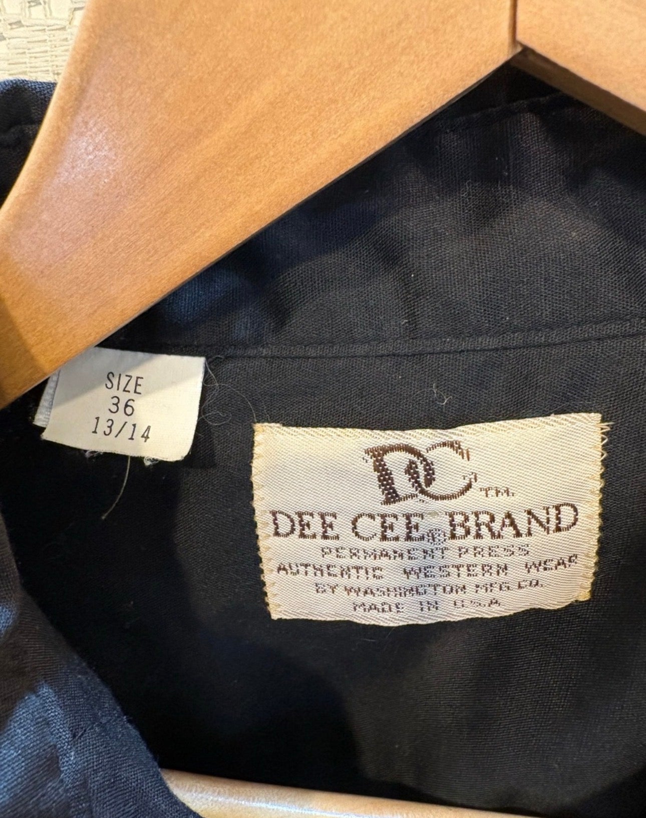 Vintage Dee Cee Western Embroidered Button-Down Shirt - Black with Red Trim