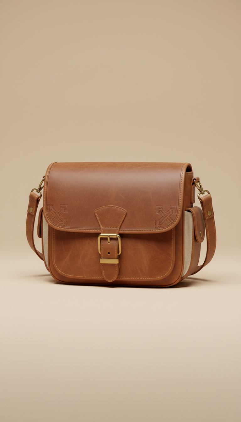 Vintage-Inspired Leather Crossbody Bag