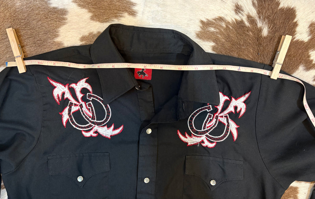 Vintage Black Western Snap Shirt size Small