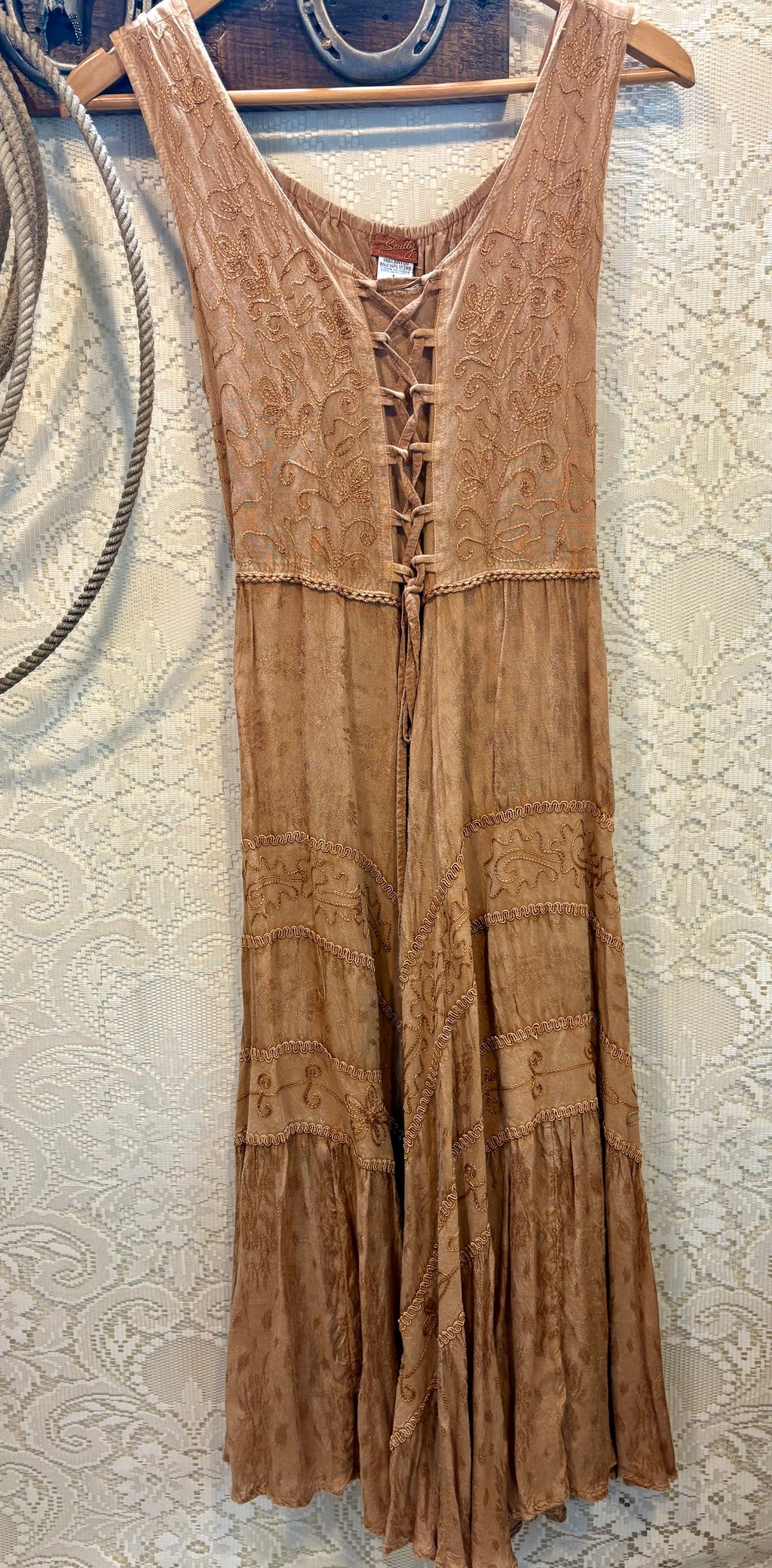Scully Bohemian Lace Up Dress size Large