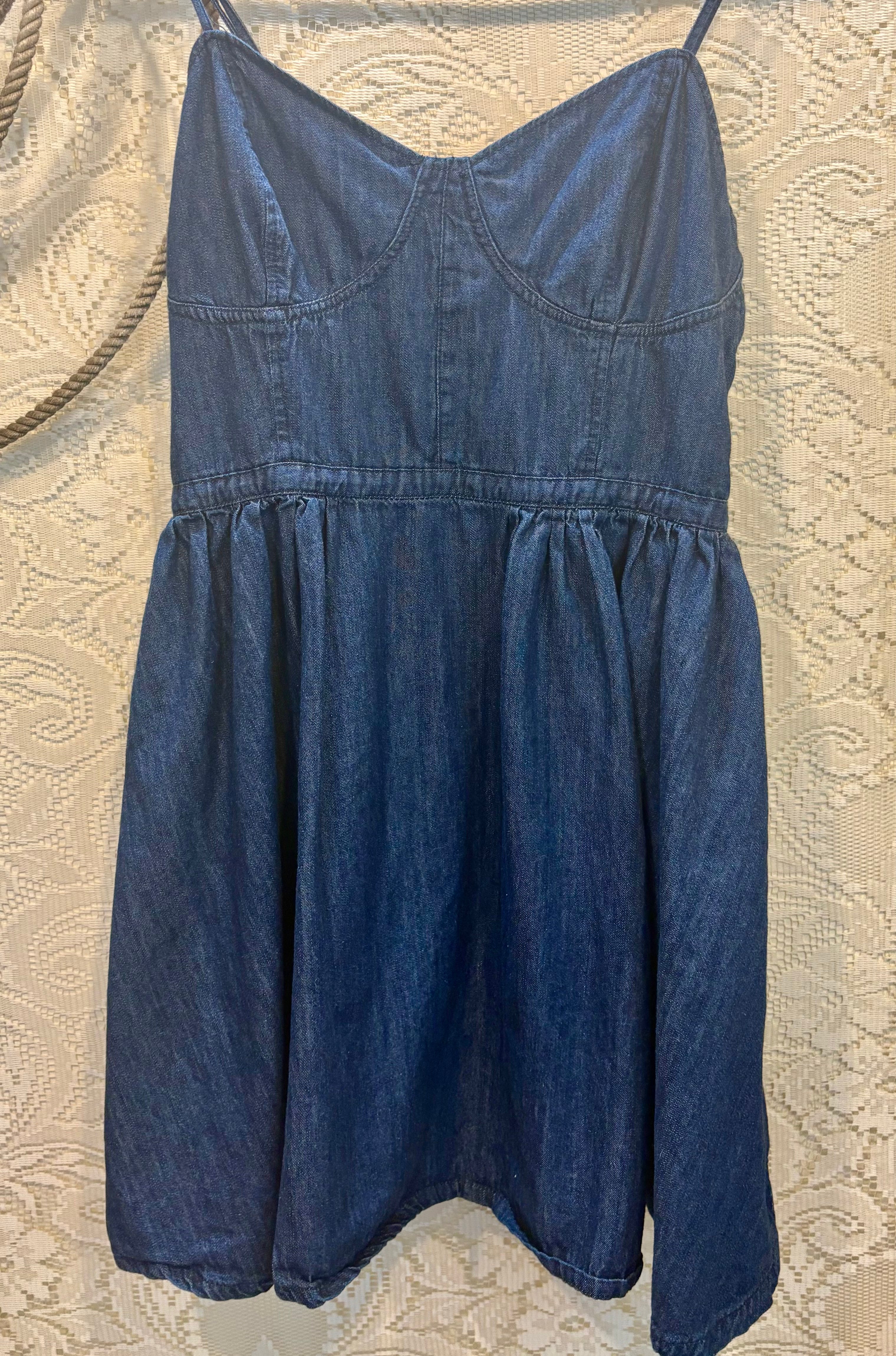 Free People Retro Denim Fit and Flare Dress size Large