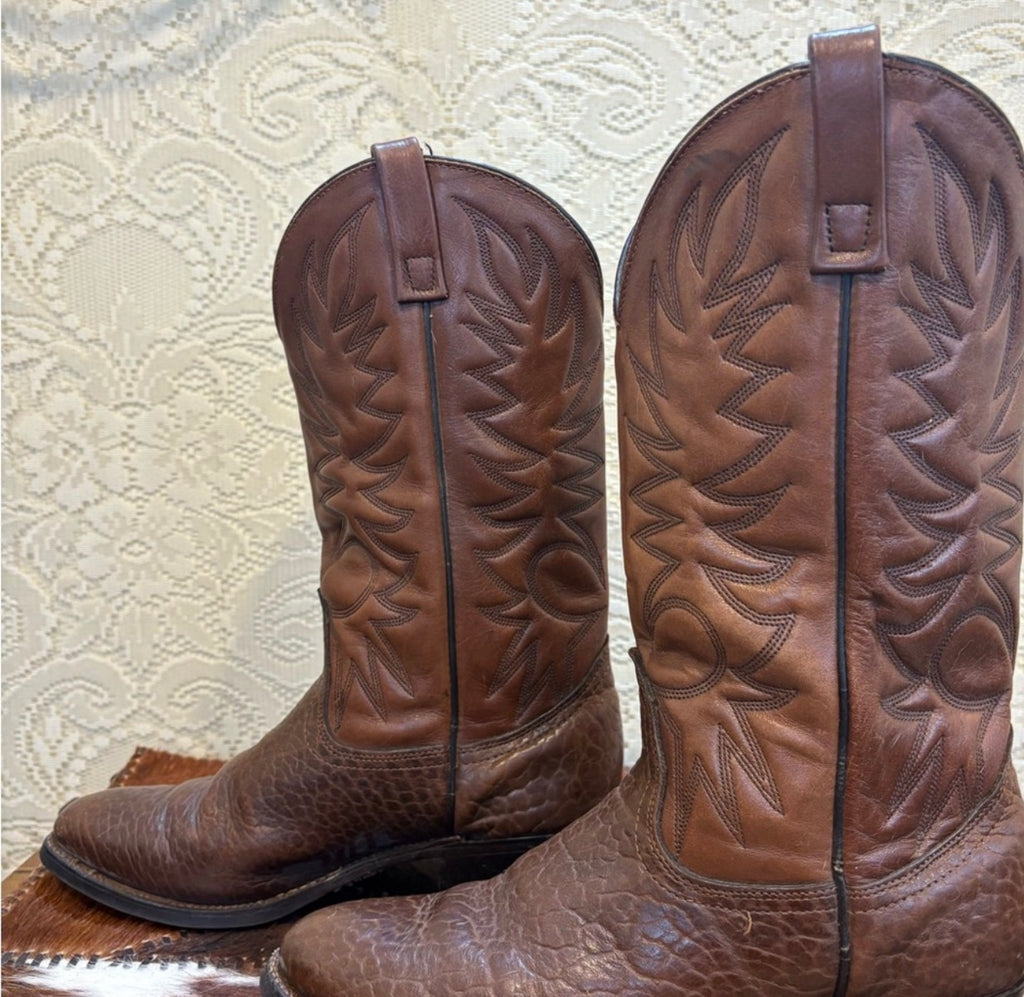 Brown Leather Cowboy Boots men’s size 9 1/2 D