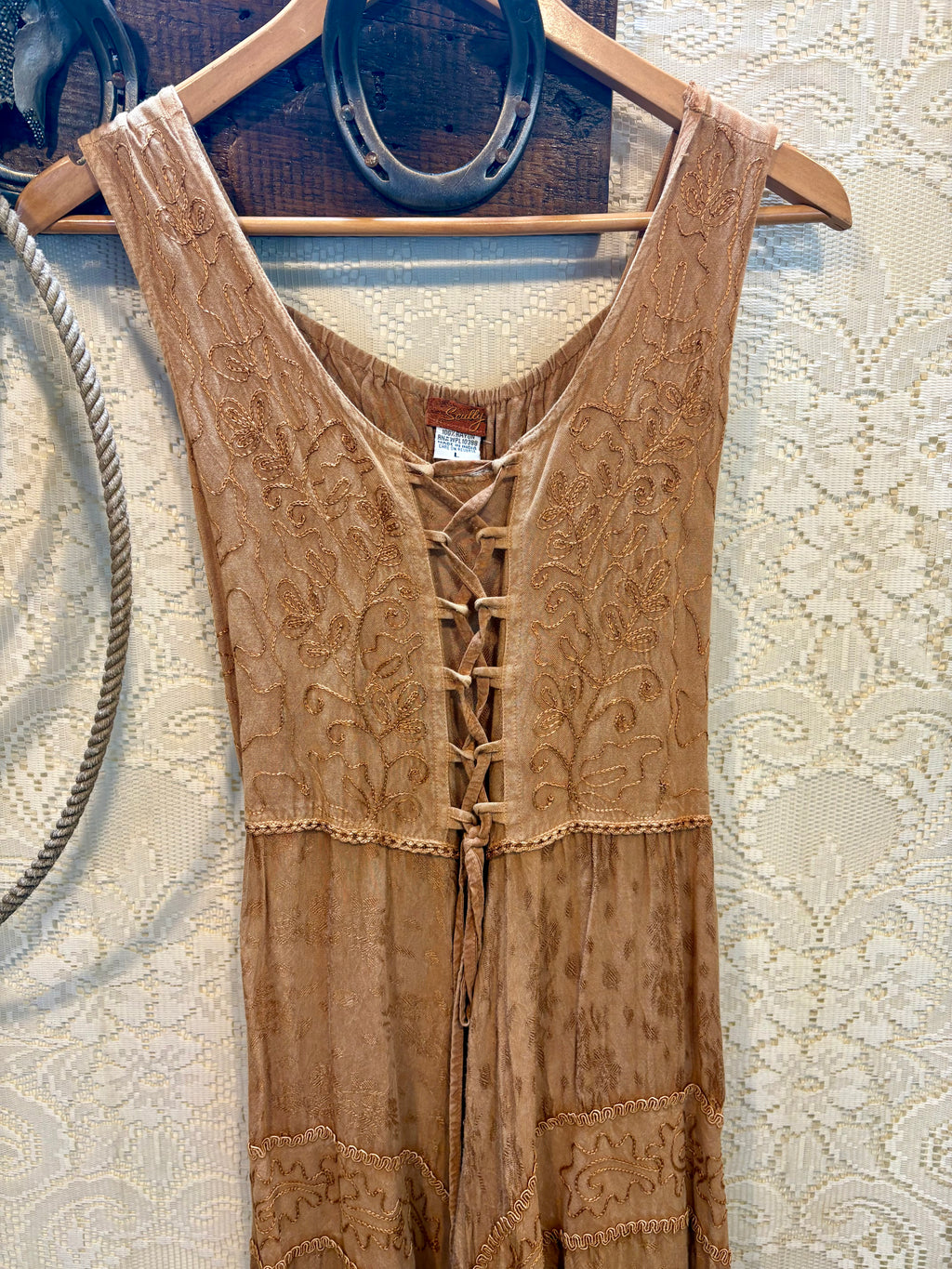 Scully Bohemian Lace Up Dress size Large