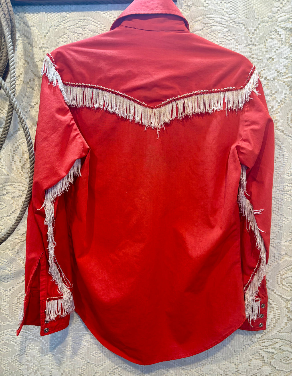 Vintage 1960s Red Button Snap Women’s Western Shirt size S