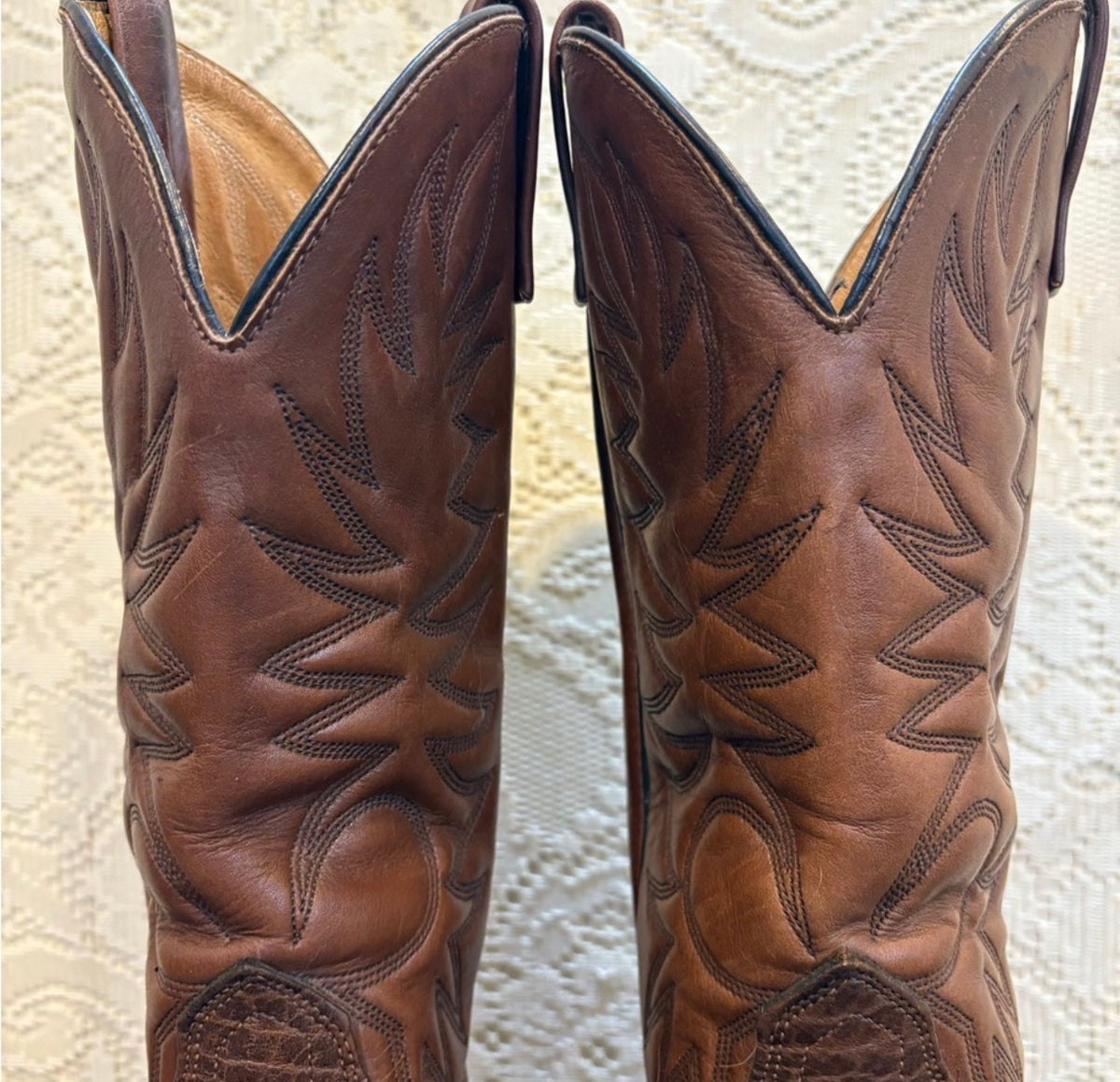 Brown Leather Cowboy Boots men’s size 9 1/2 D