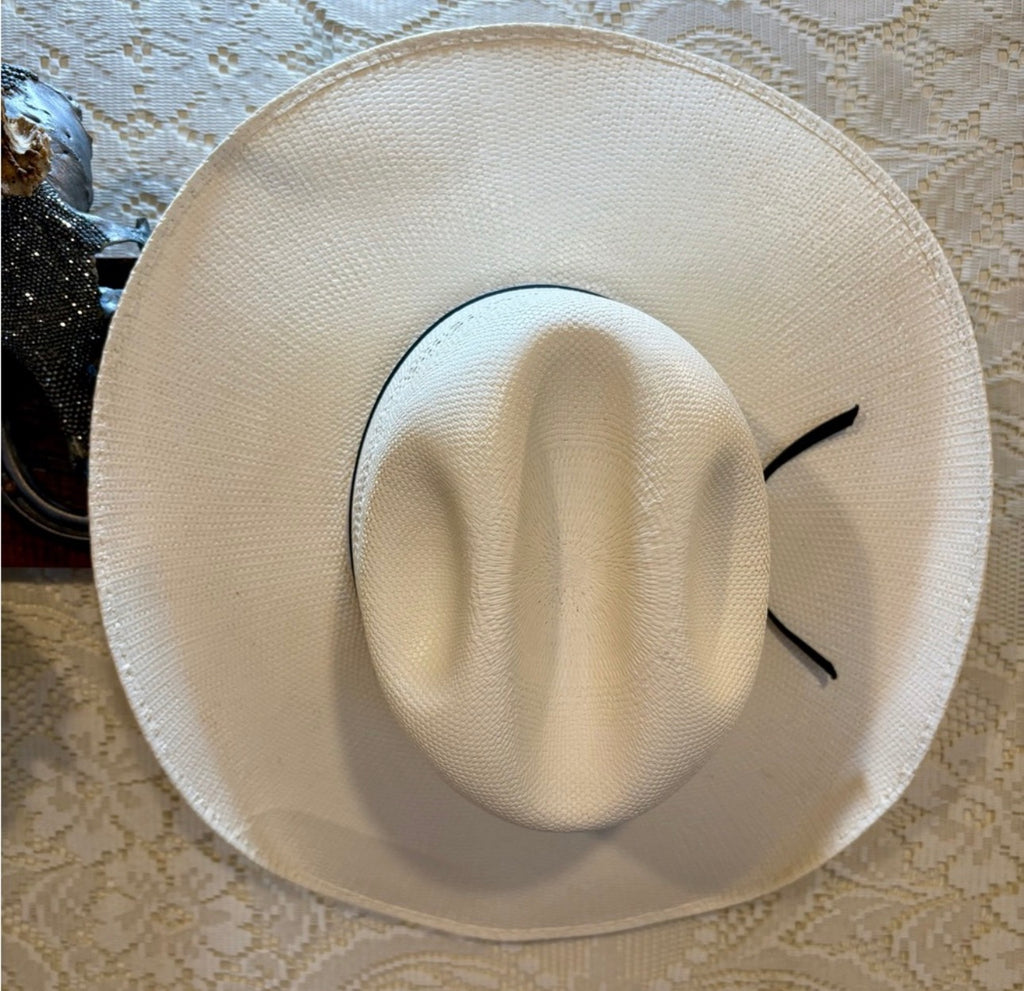 Lone Star Classic Cream Straw Men's Cowboy Western Hat with Black Band size 50