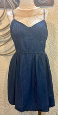 Free People Retro Denim Fit and Flare Dress size Large