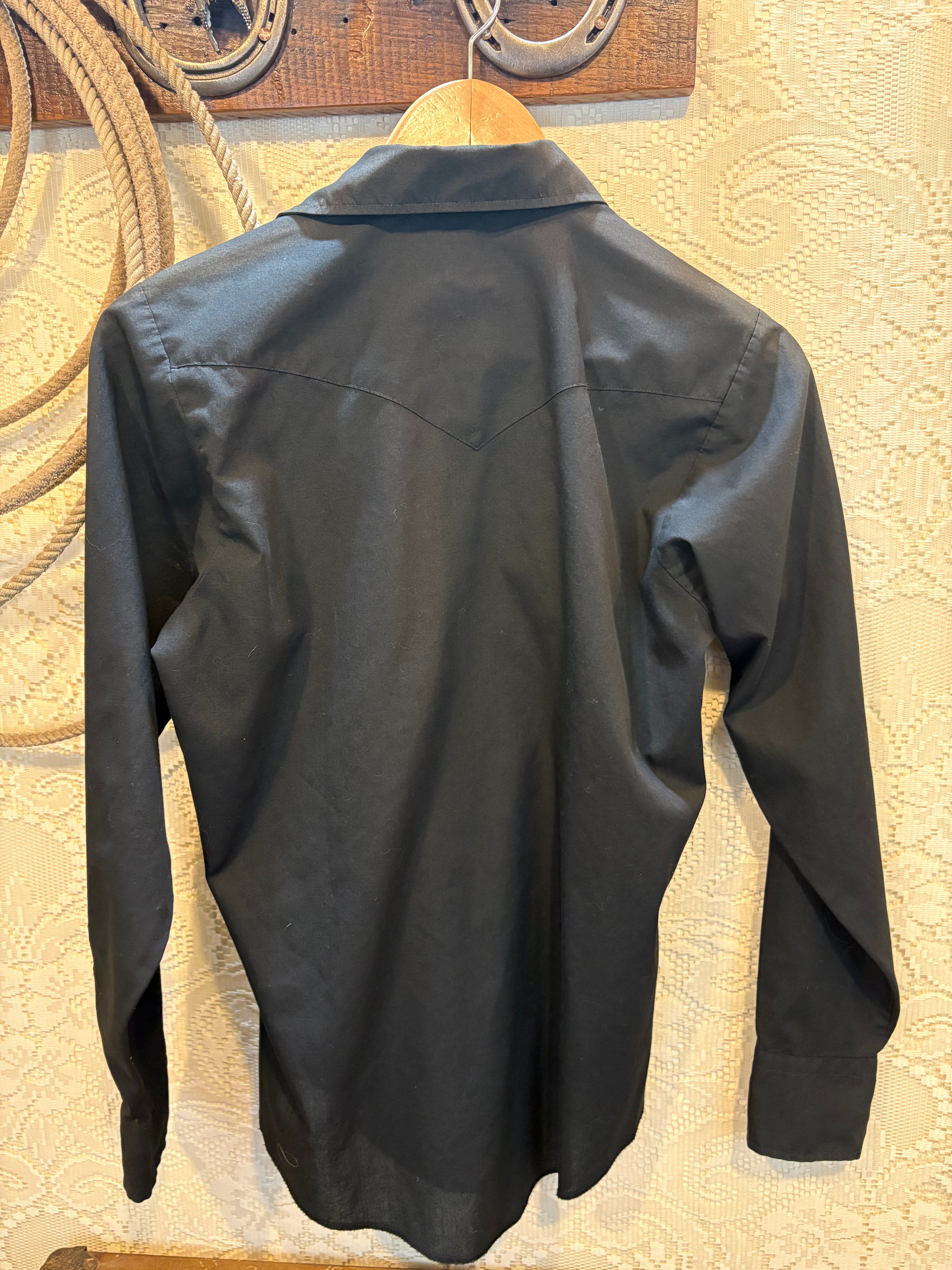 Vintage Black Western Snap Shirt size Small
