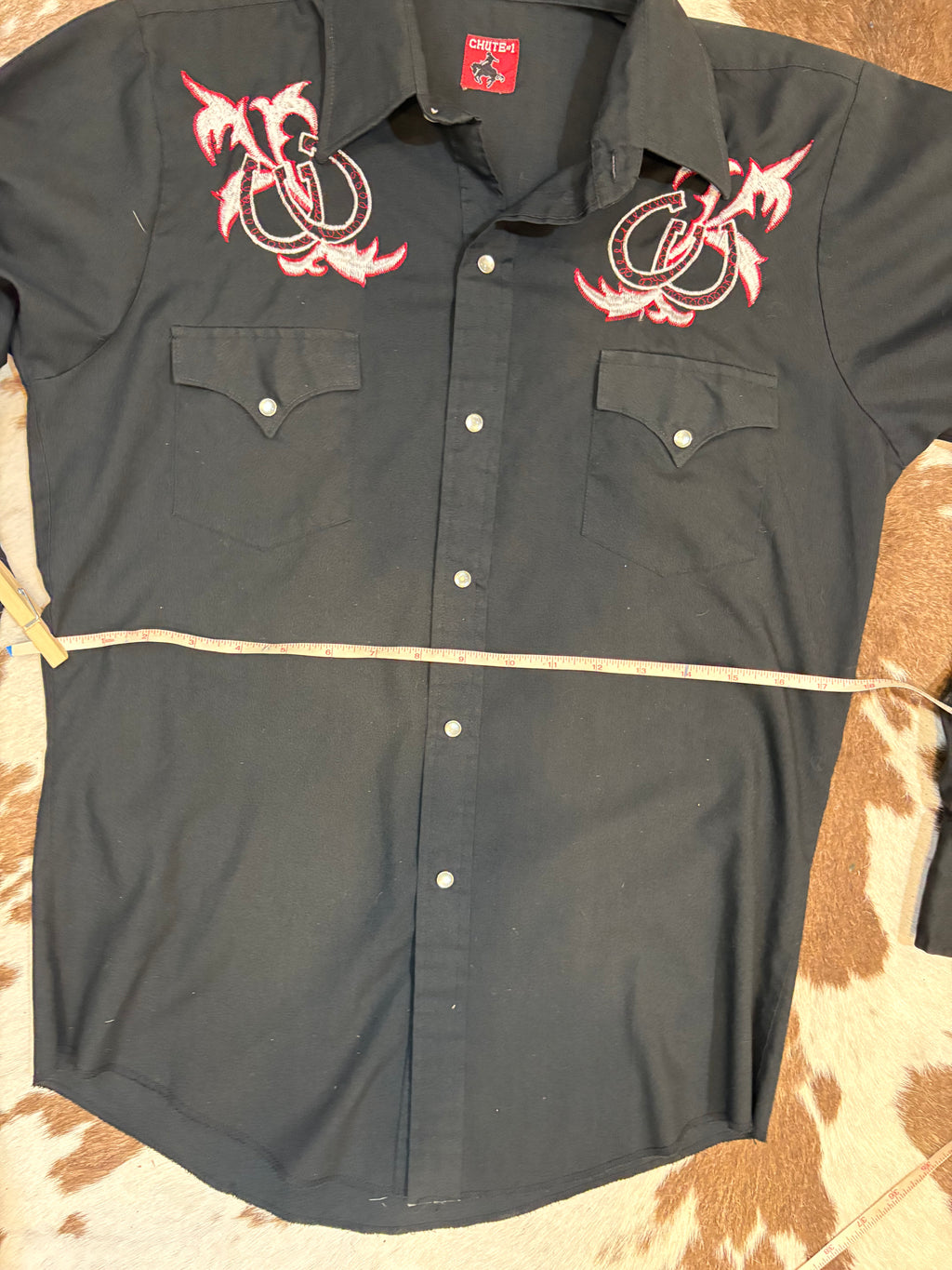 Vintage Black Western Snap Shirt size Small