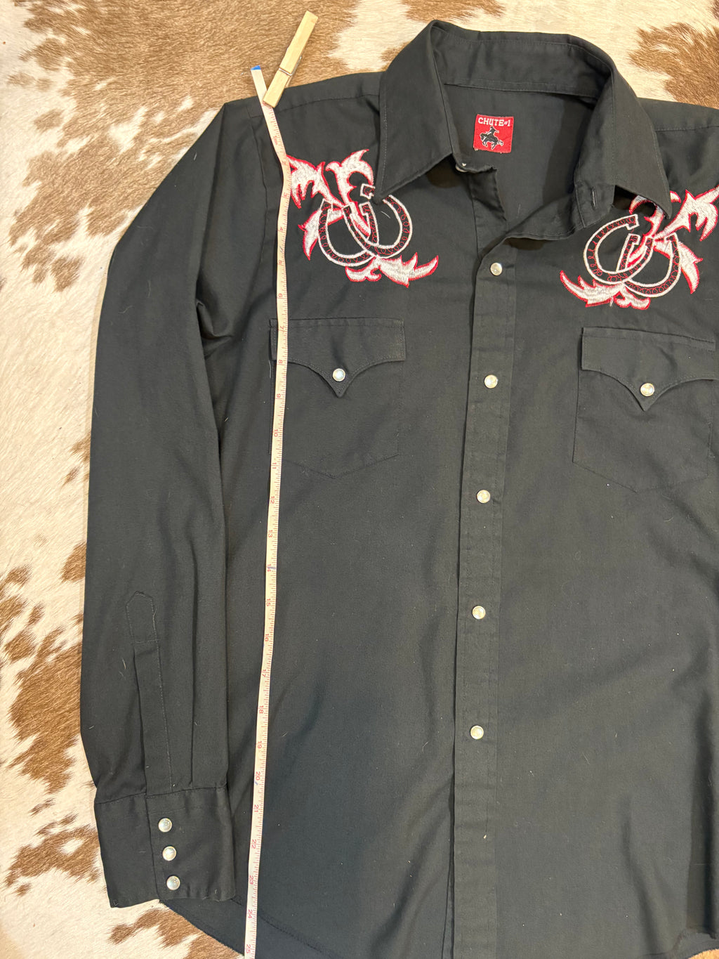 Vintage Black Western Snap Shirt size Small