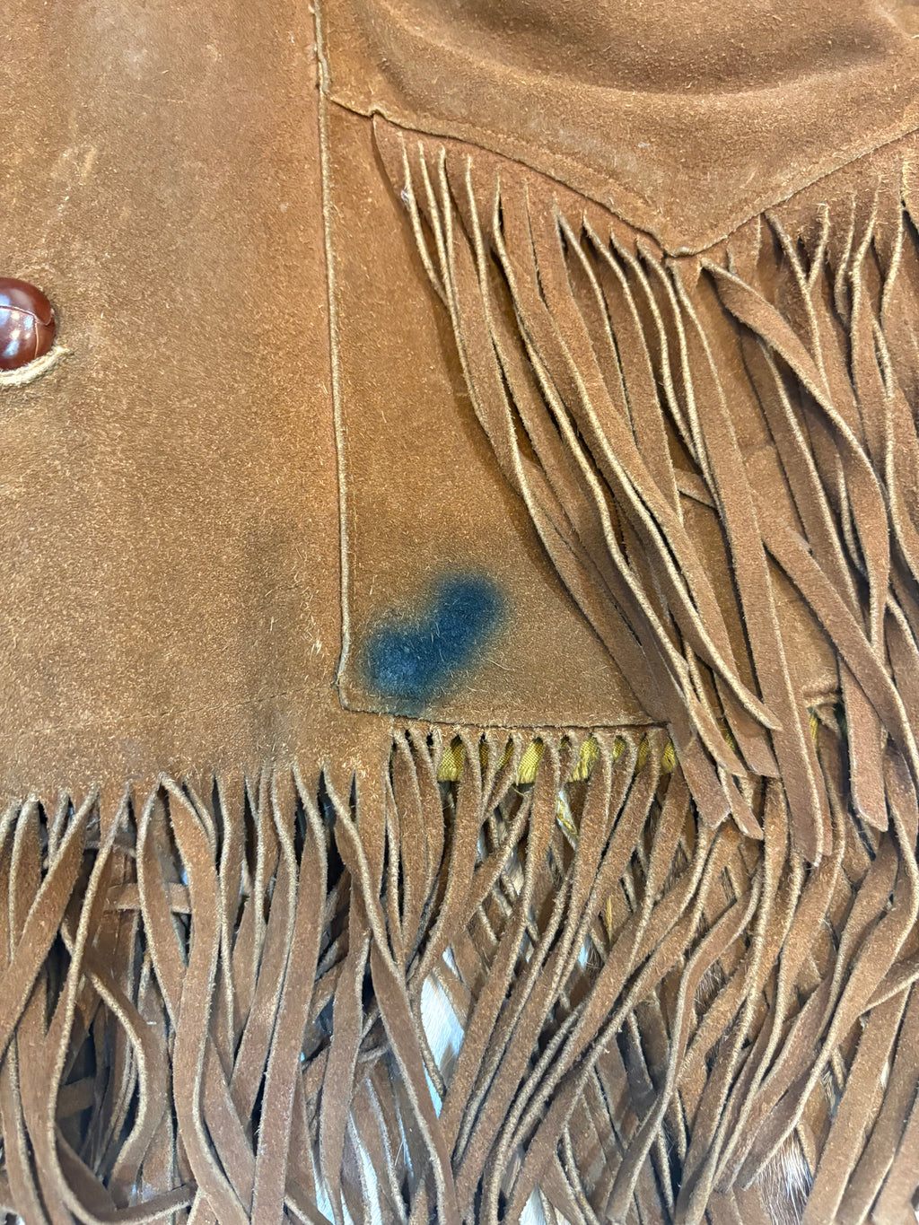 1970s Pioneer Wear Tan Suede Fringe Jacket 36
