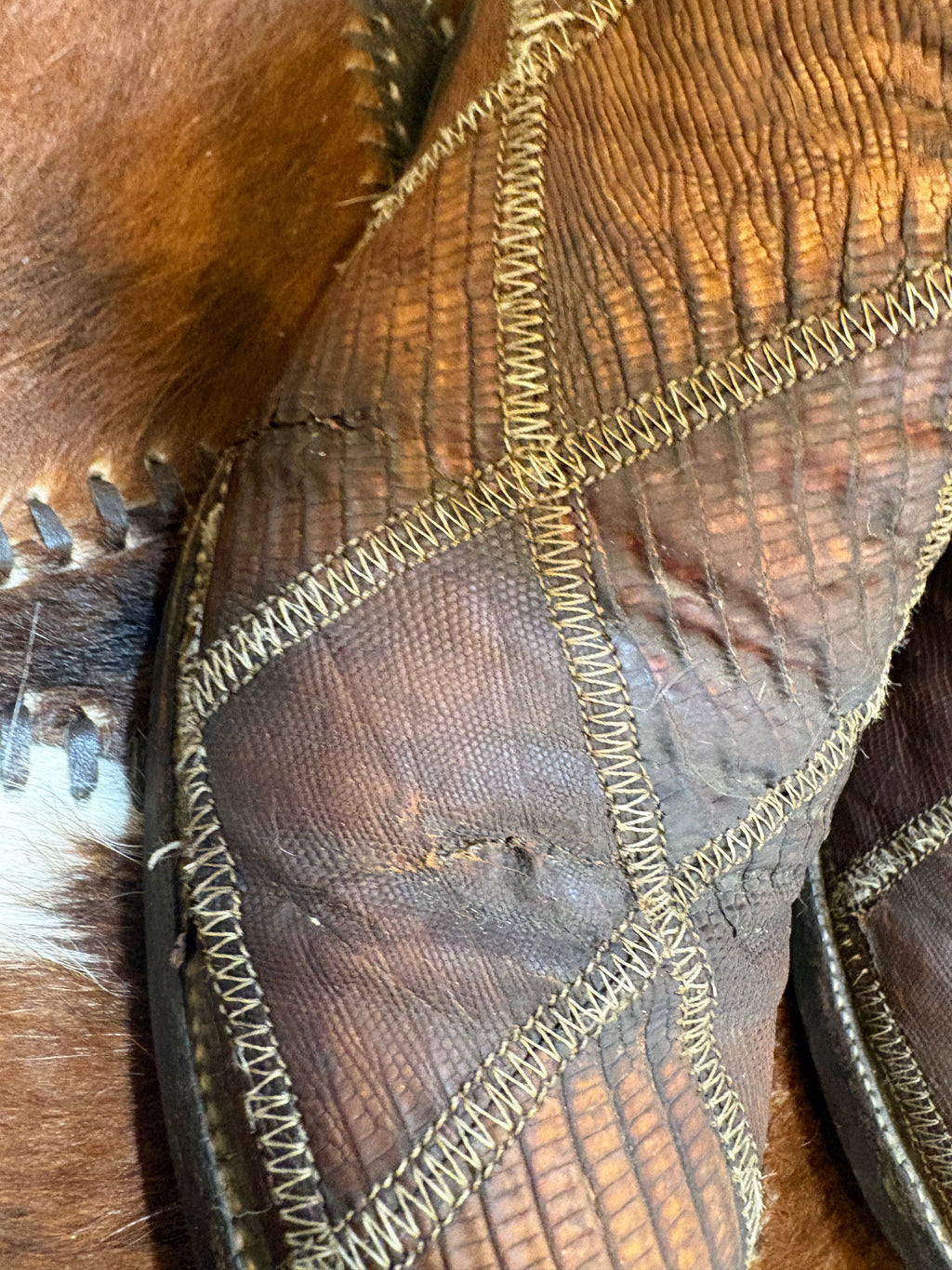 Vintage Black Label Tony Lama Exotic Reptile Patchwork Cowboy Western Boots 9 1/2 D