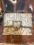 Handcrafted vintage Leather Wristlet Clutch made from Cowboy Boots