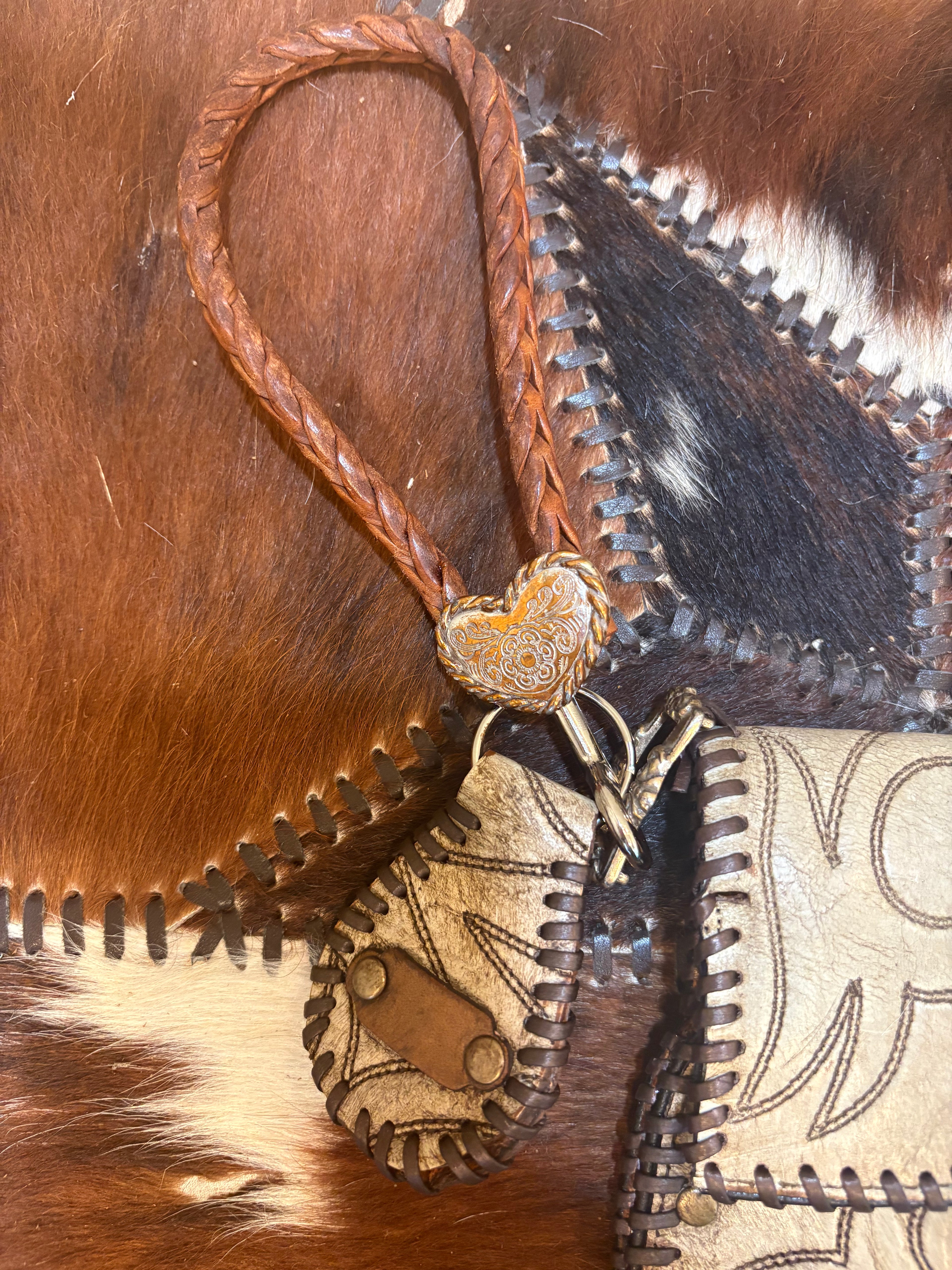 Handcrafted vintage Leather Wristlet Clutch made from Cowboy Boots