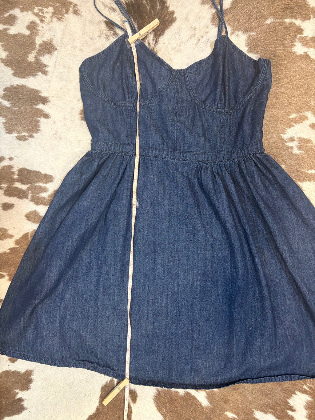 Free People Retro Denim Fit and Flare Dress size Large