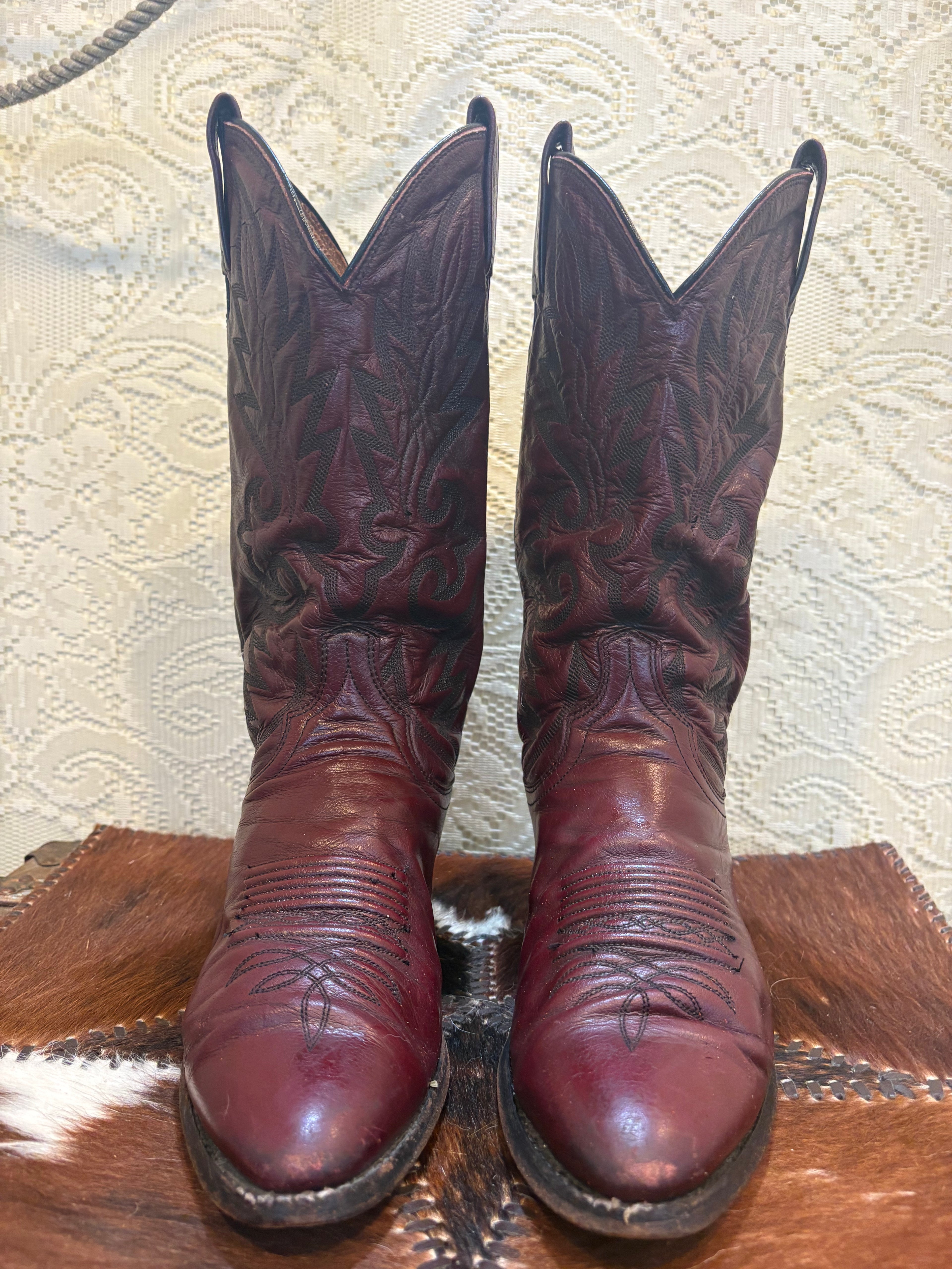 Dan Post Burgundy Cowboy Boots men’s 8.5 D women’s size 10