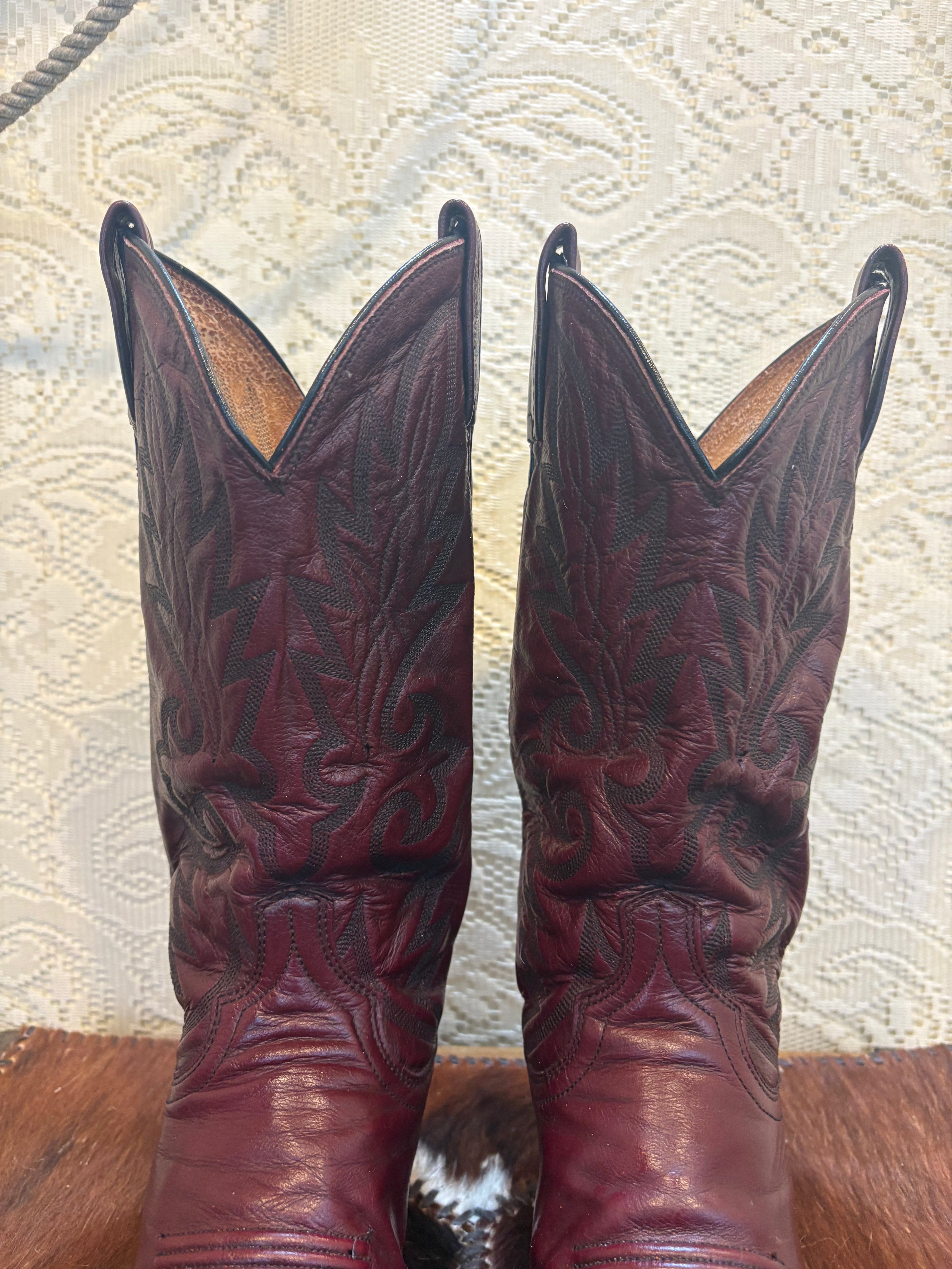 Dan Post Burgundy Cowboy Boots men’s 8.5 D women’s size 10