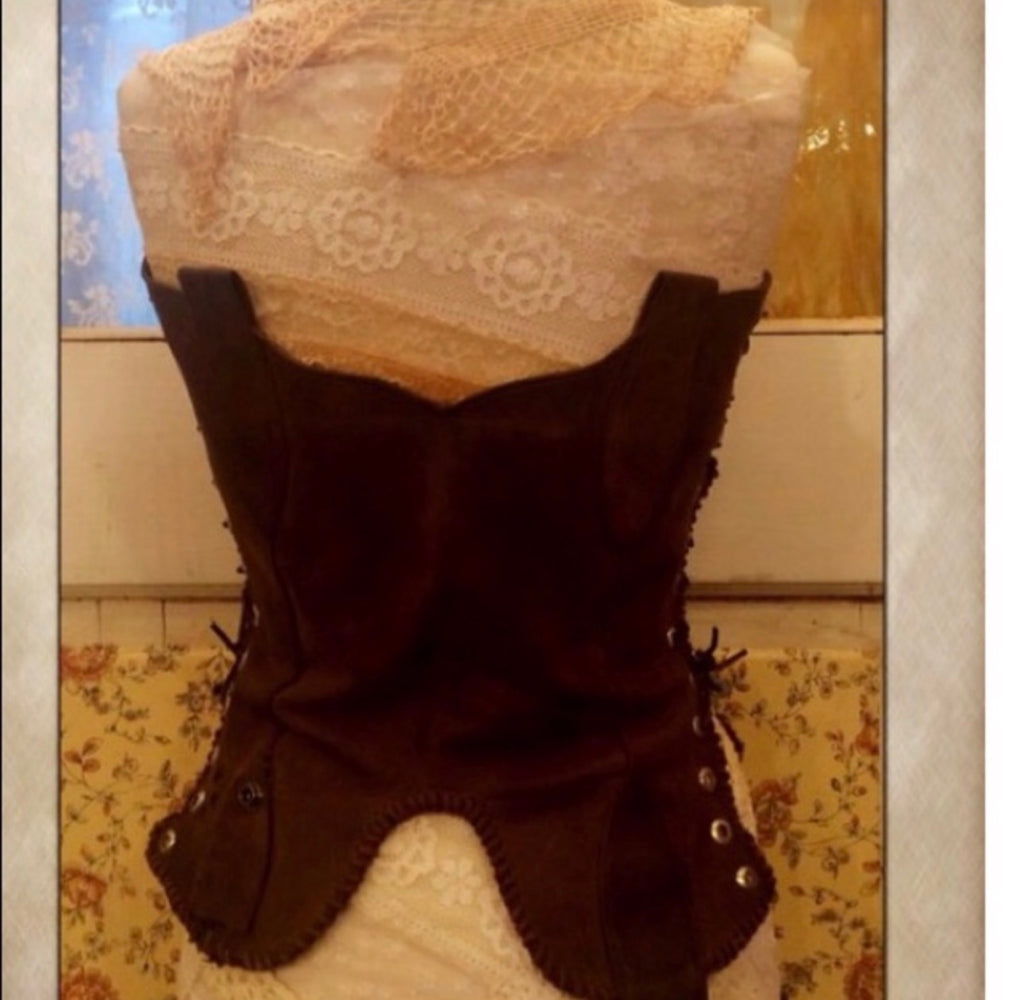 Handmade Tan Leather Corset or Gaitors