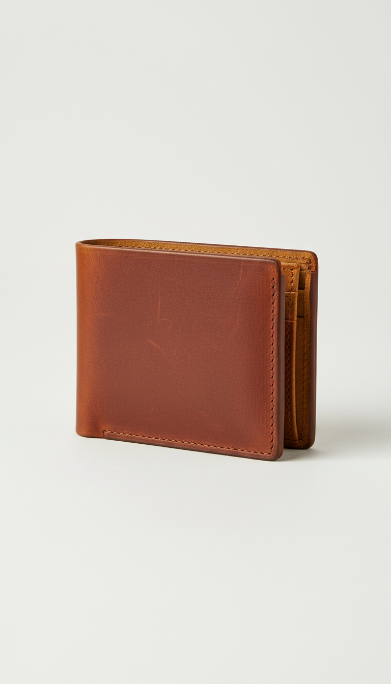 Vintage-Inspired Leather Bifold Wallet